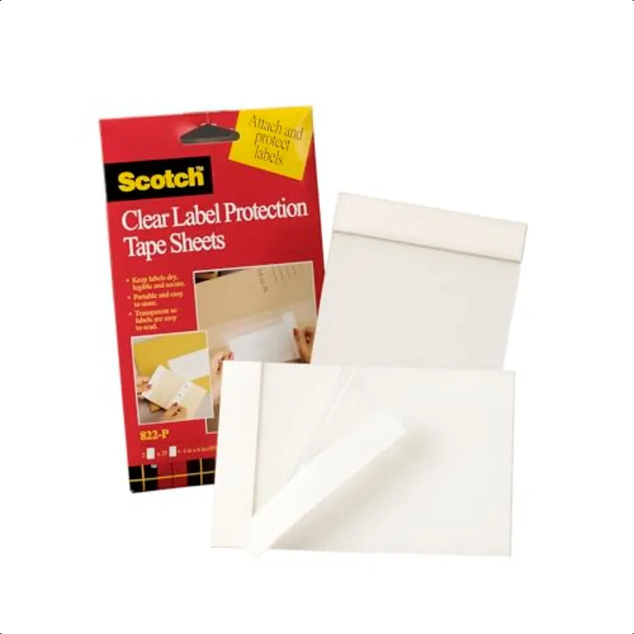 

Scotch 4 x 6 Clear Label Protection Tape Sheets 25 Sheet 2 pads 822P
