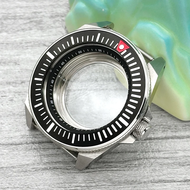 44mm Silbernes King Samurai Uhrengehäuse mit Transparentem Gehäuseboden Passend für NH34 7S 4R NH35 NH36 Uhrwerke 28,5mm Zifferblatt Uhrenmodifikationsteil – Detail 7