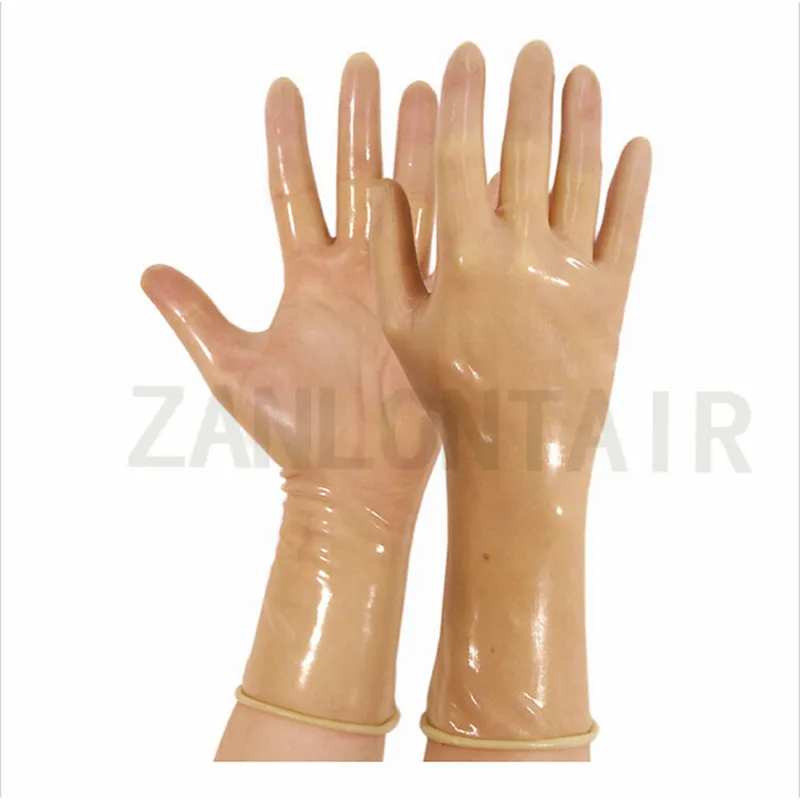 Vêtements de Club de Lingerie Sexy unisexe pour femmes et hommes, gants de poignet en Latex à bord court, uniforme fétichiste Zentai