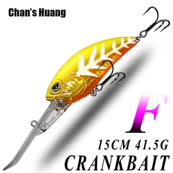 Chan's Huang New Arrival 1PCS Deep Water Crankbait 15CM 41.5G Artificial Floating Crank Hard Bait Wobblers For Fishing Tackle