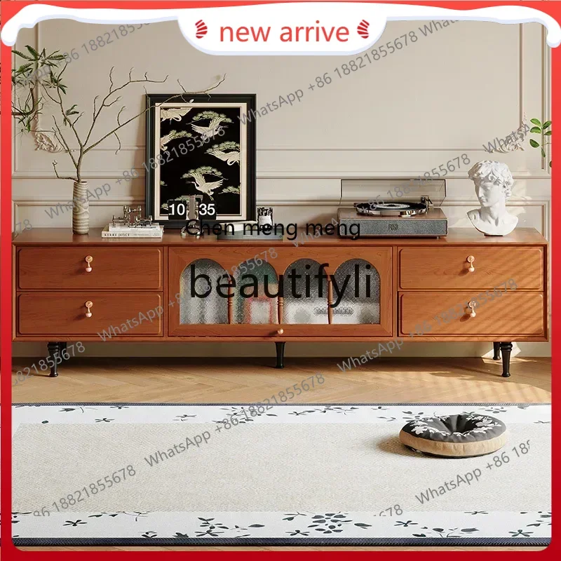 

SS ss7486 French retro North American cherry wood TV living room solid wood audio-visual cabinet storage cabinet