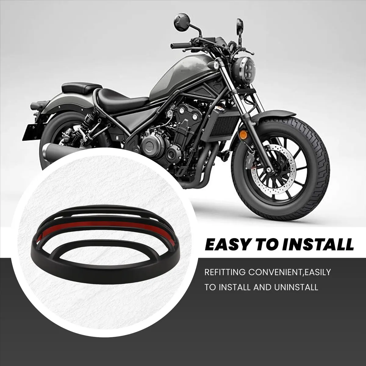 #89P (Black)Motorcycle Headlight Grill Cover for Honda Rebel CM500 CMX 300 500,Automotive Parts & Accessories