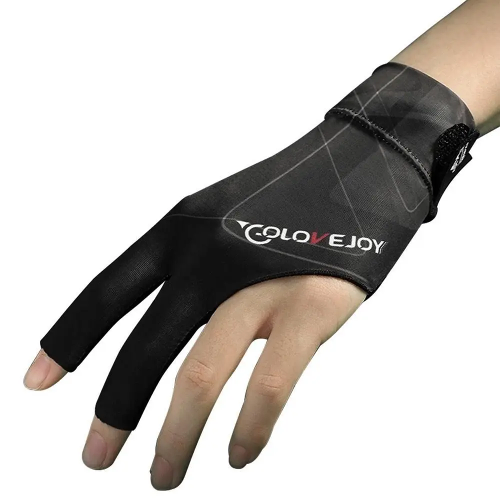 1PCS Three Fingers Snooker Glove Left Right Hand Anti Skid Billiard Glove Breathable Spandex Training Glove Fitness Accessories