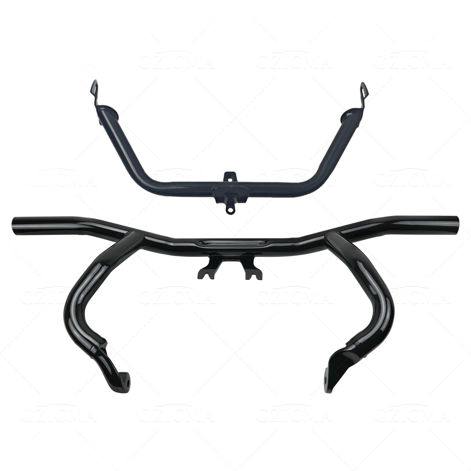 GZICMA Motorcycle Flat Out Crash Bar with Upper Fairing Mount Brackets Fits Harley 2015-2023 Road Glide Models