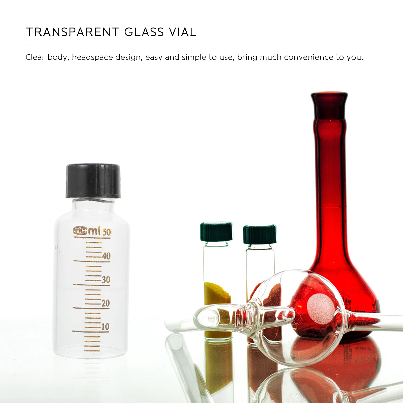 

2 Pcs Refillable Vial Experiment Glass Bottles Lid Gasket Vials Leak- Clear Sample with Convenient