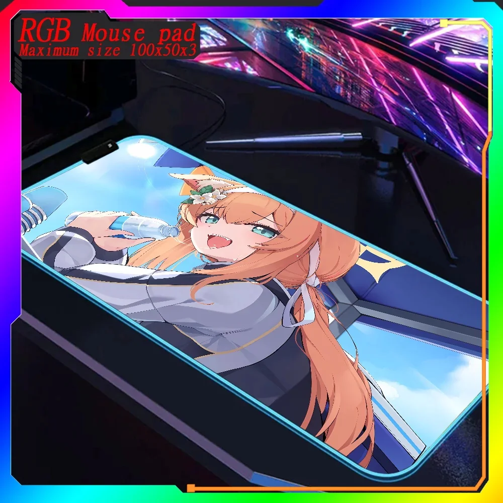 

HD printing Azur Lane Iochi Mari RGB Mouse Pad Keyboard Computer Rubber Large size Carpet Backlit Desk Mats 1000x500 Mouse Pad