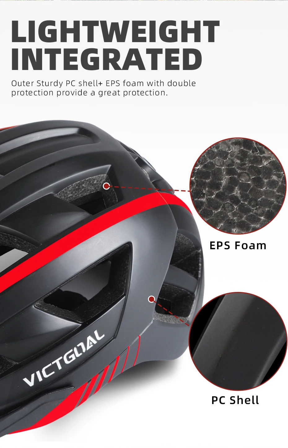 VICTGOOL Fahrradhelm für Männer Sonnenblende Goggles Radfahren Helm LED USB Licht Magnetische Linse MTB Rennrad Helme Sicherheit – Detail 5