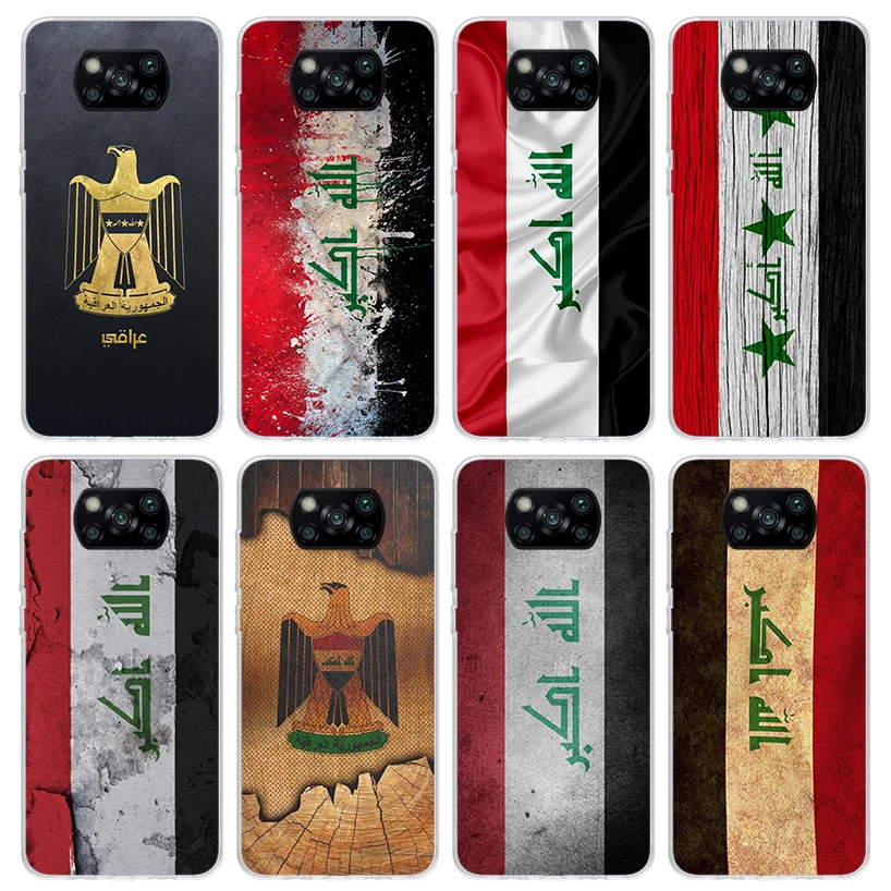 Iraqi Iraq National Flag Phone Case for Xiaomi Poco X6 X5 X4 X3 Nfc F6 F5 Pro F4 Gt F3 F2 F1 M5S M4 M3 5G Soft Cover Print Funda