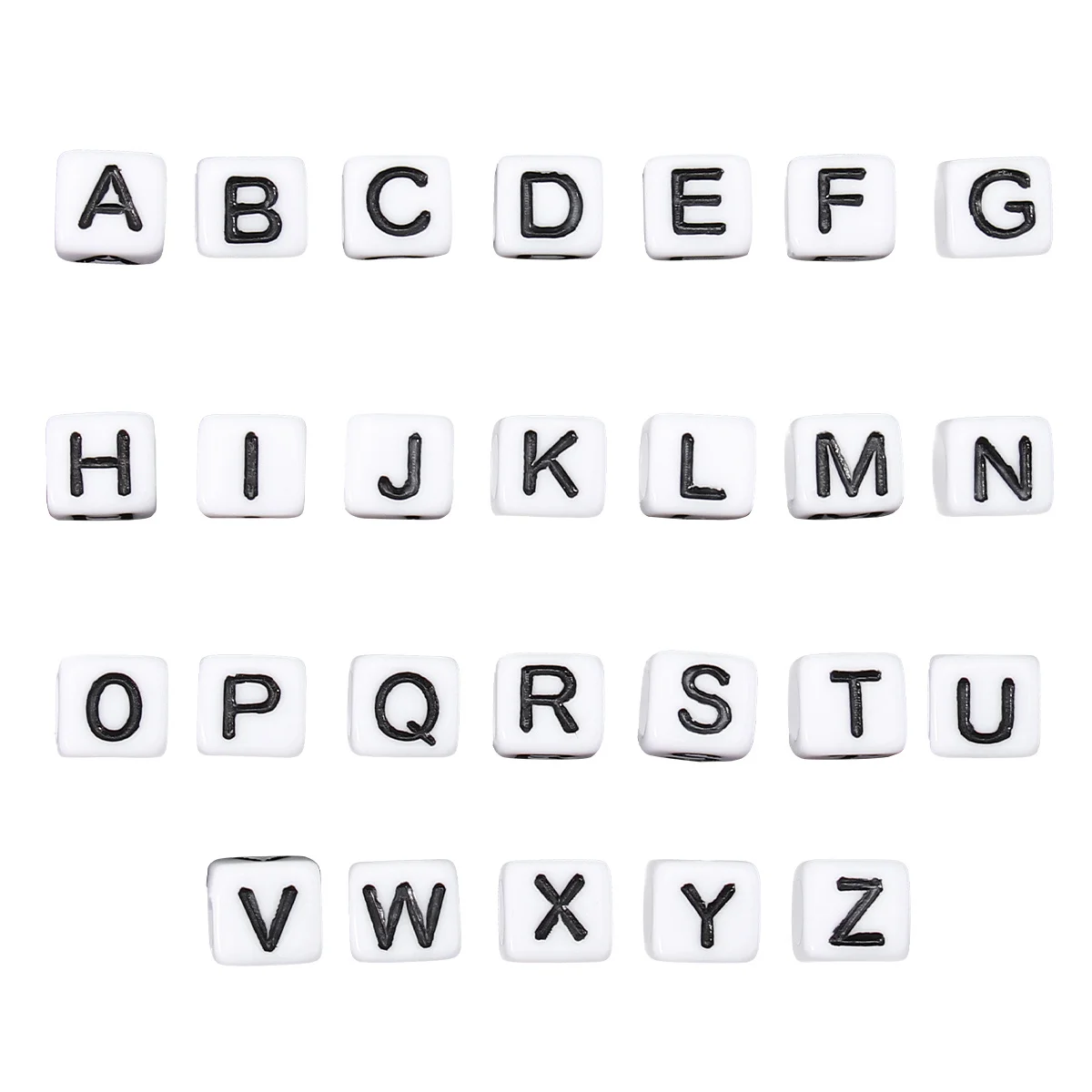 

100Pcs English Letter Beads Alphabet Acrylic Square Beads DIY Jewelry Making Children Craft Accessory Wedding Decoration
