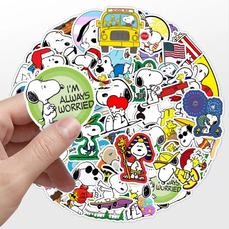 New Snoopy animation peripheral cartoon handbag suitcase decoration diy stickers high-looking waterproof self-adhesive stickers