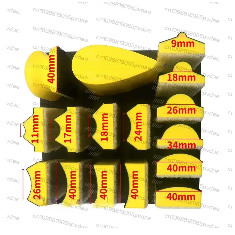 16PCS Hand Sanding Block Set,Hook and Loop Interchangeable Assorted Convex & Concave Shapes for Woodworking,Auto Paint and Craft