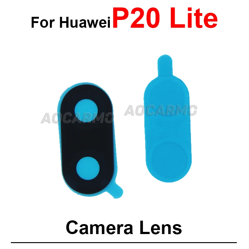 1Pcs For Huawei P20 Pro Lite P20Lite Back Camera Lens With Frame With Adhesive Repair Replacement Parts Black Silver Blue Purple