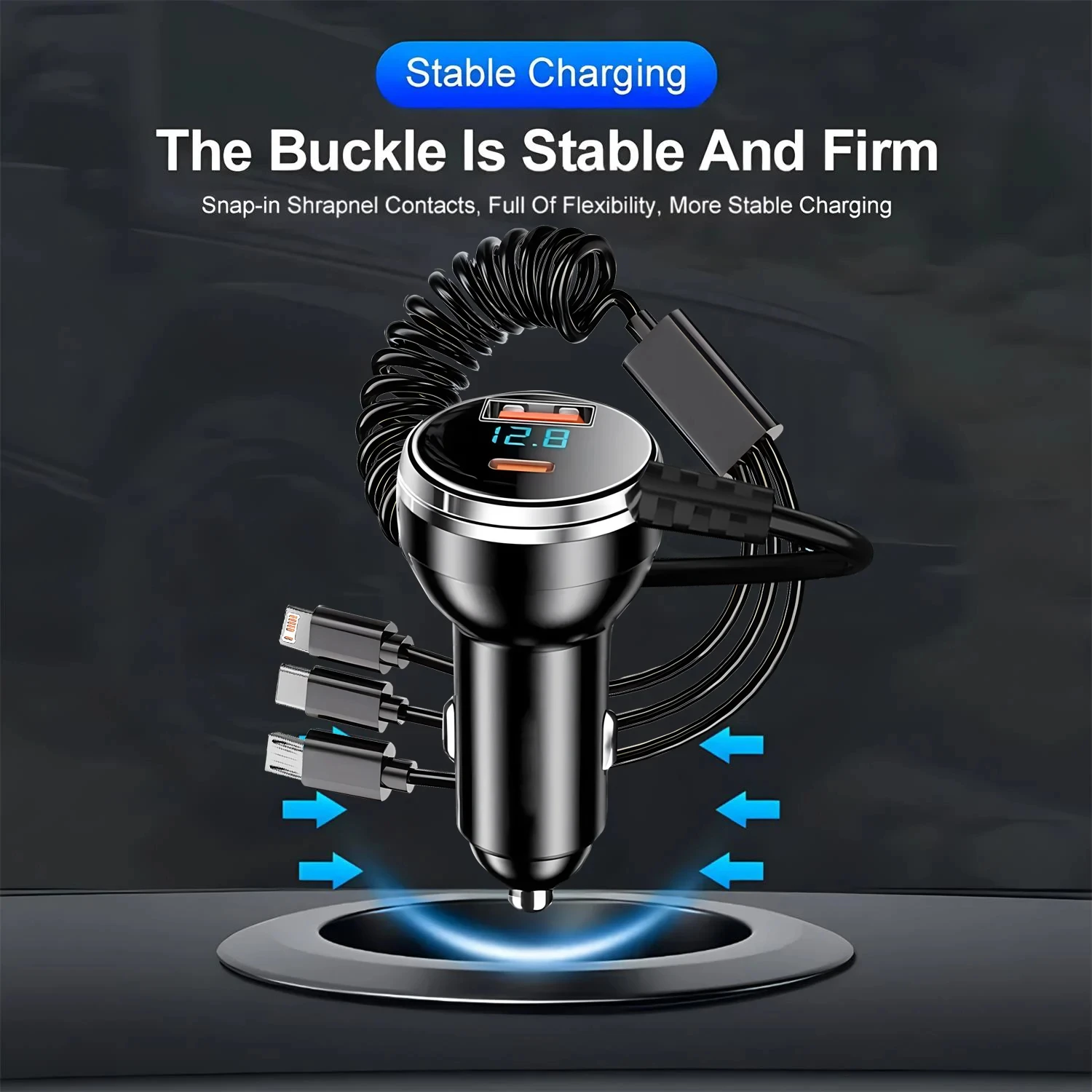 230 واط شاحن سيارة 5 منافذ شحن سريع PD QC3.0 USB C شاحن هاتف السيارة نوع C محول في السيارة آيفون سامسونج هواوي Xiaomi