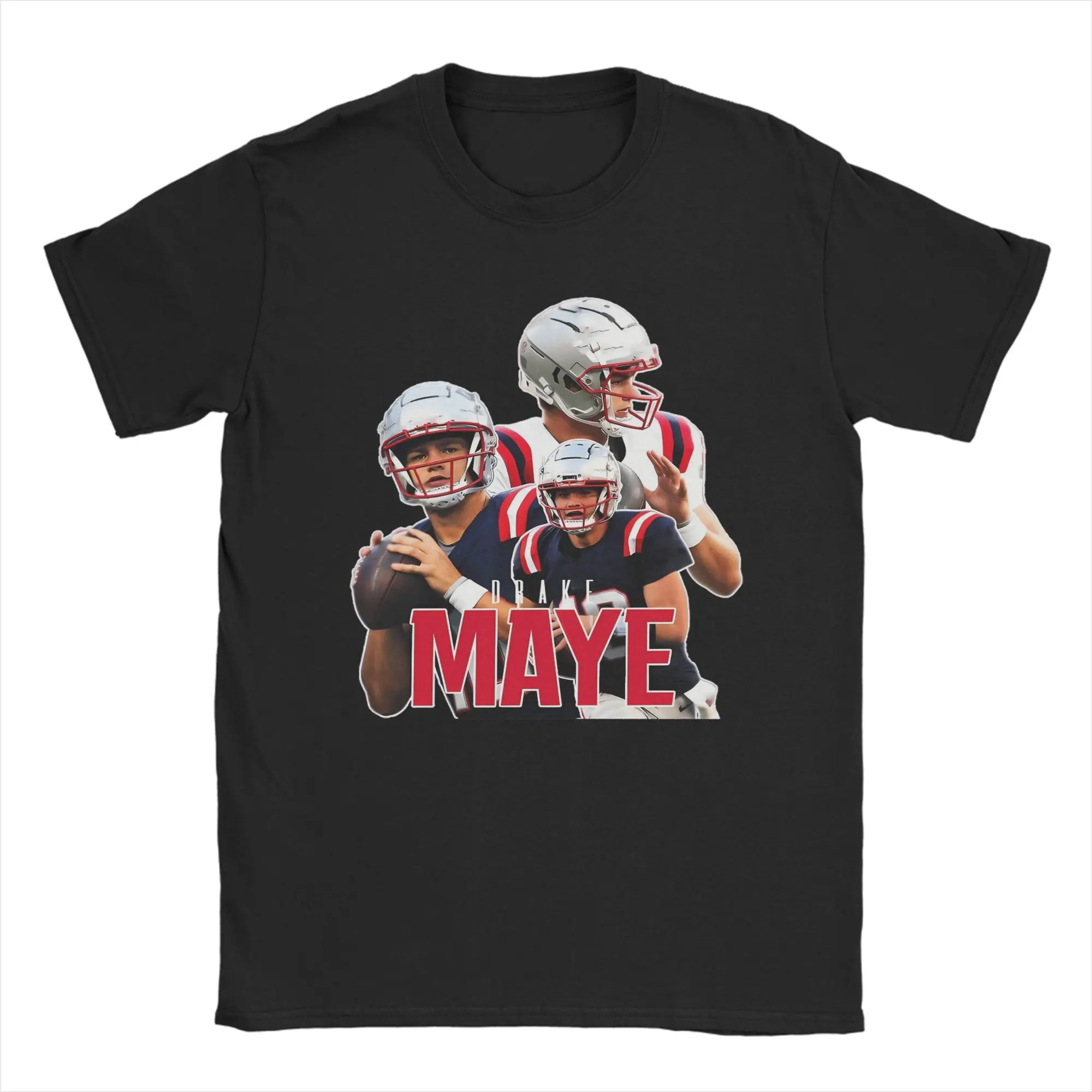 

Винтажная футболка Drake Maye Football Maye Bootleg, летние футболки в стиле хиппи, мужские хлопковые футболки с круглым вырезом, большие размеры, футболка в уличном стиле