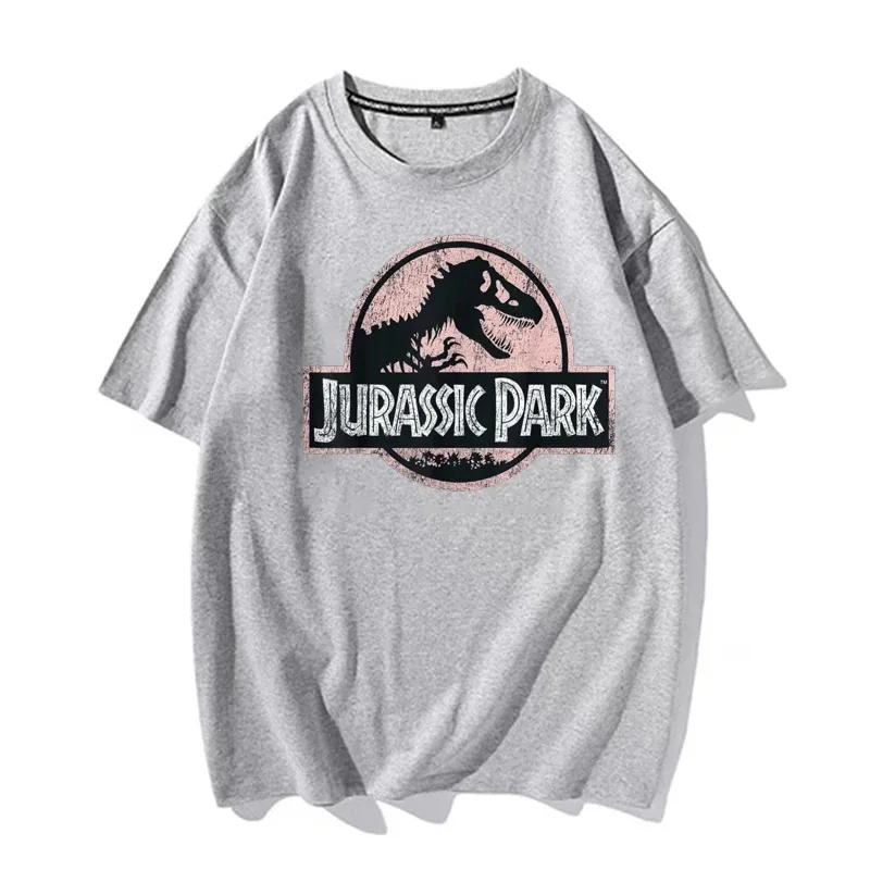 Summer Owersize T-Shirt Jurassic Park Printed 100%  Cotton Men‘s And Women‘s Clothing for Casual T Shirt Fashion Trend T-Shirt