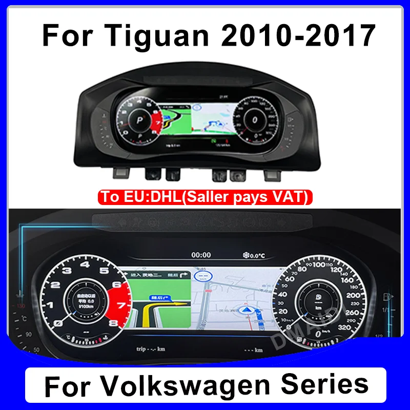 

Car Instrument Cluster Speedometer Gauges Dashboard Panel LCD Monitor Miles For Volkswagen VW Tiguan 2010 - 2016