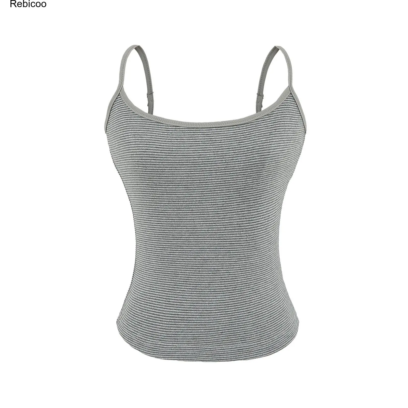 Women's 2 Piece Striped Knit Camisole and Flare Pants Set, Separates Athletic Yoga Outfit for Casual Wear or Lounging