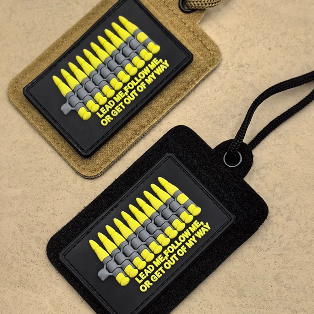 

Lead Me Follow Me 3D PVC Tactical Patches Bullet Rubber Patches With Hook Backing For Army Jacket Shoulder DIY Sew-on