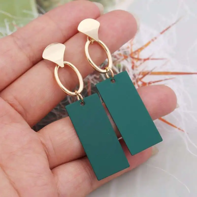 Orecchini pendenti in cristallo di colore verde per le donne pendenti con fiori orecchini con perle d\'imitazione foglie di metallo pendientes regalo