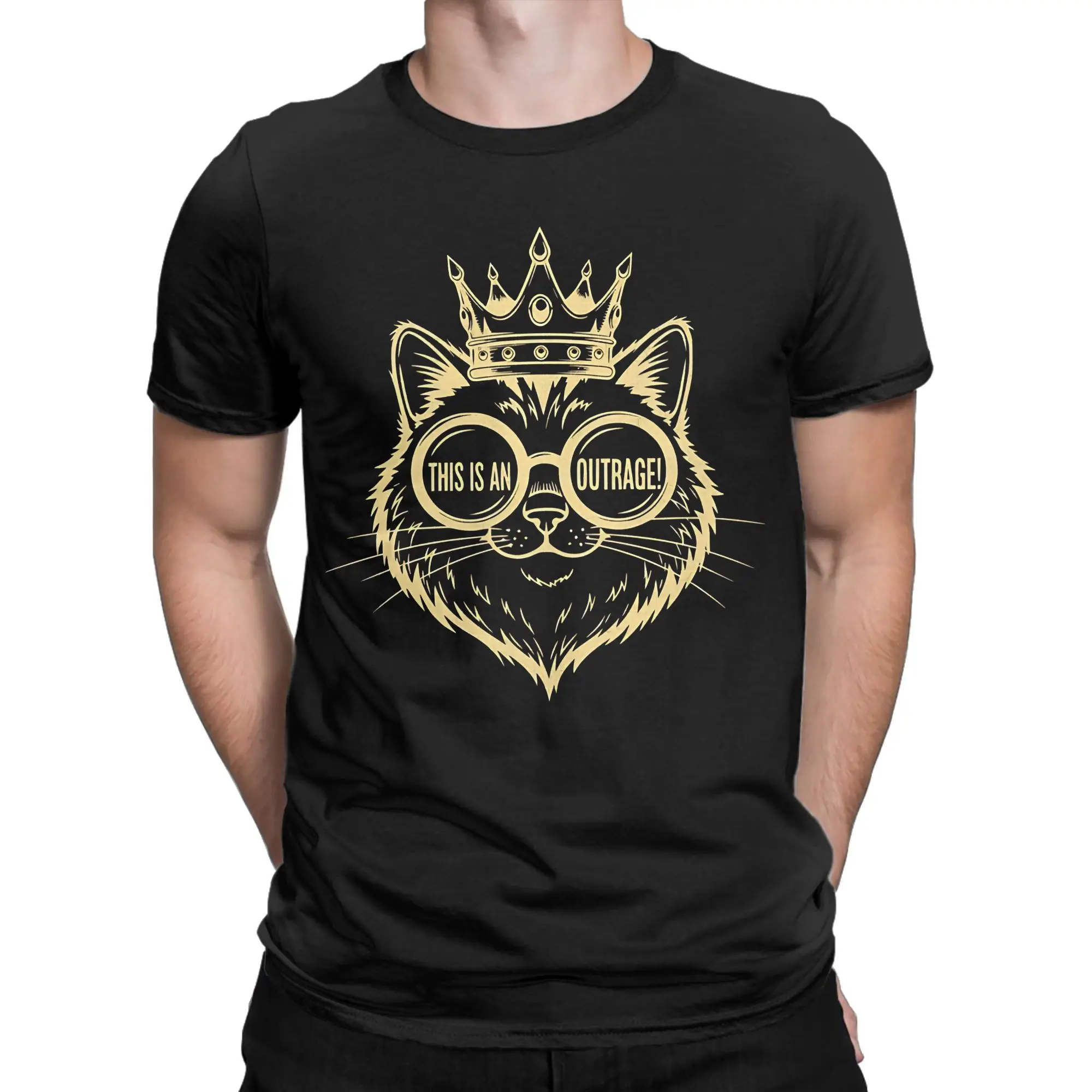 Princess Donut This is an Outrage Crown Cat Dungeon Crawler Carl Men's T Shirts  Vintage Tee Shirt Short Sleeve T-Shirt  Tops