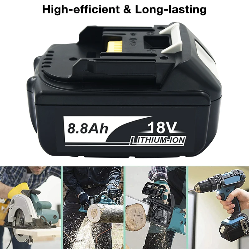 3PCS 18V 8800mAh Li-ion Rechargeable Battery for Makita BL1860 BL1840 BL1850 BL1830B LXT 400 TD140D BDF454 BL1815 BDF451 BHP453