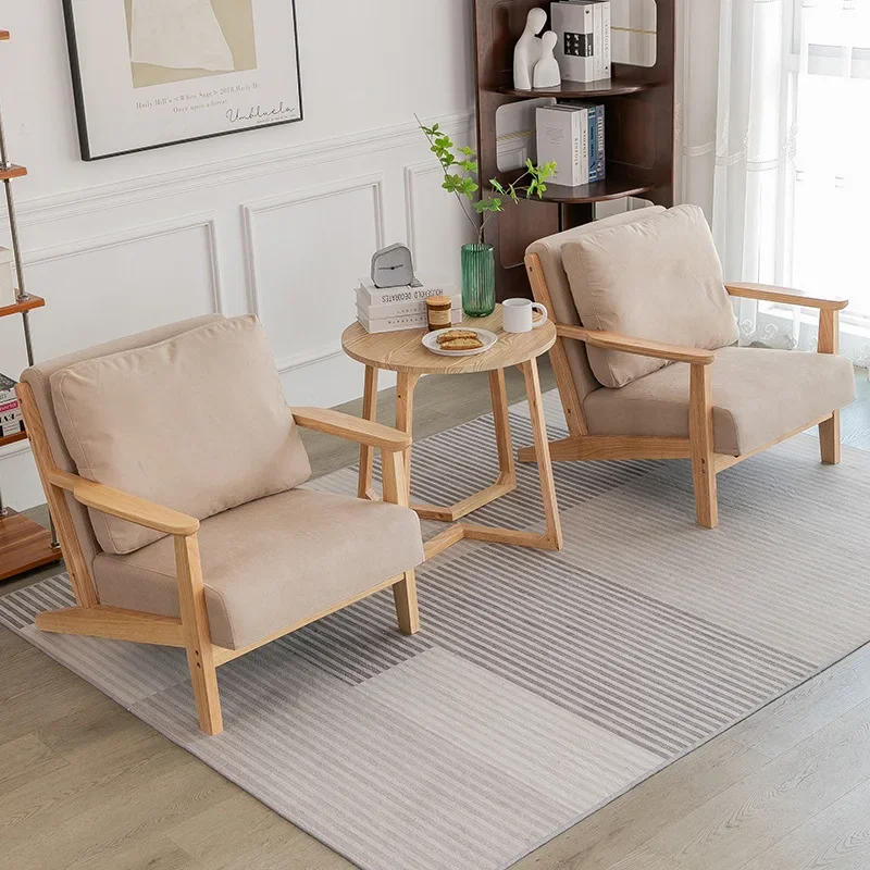 Small sofa household living room bedroom sofa solid wood sofa
