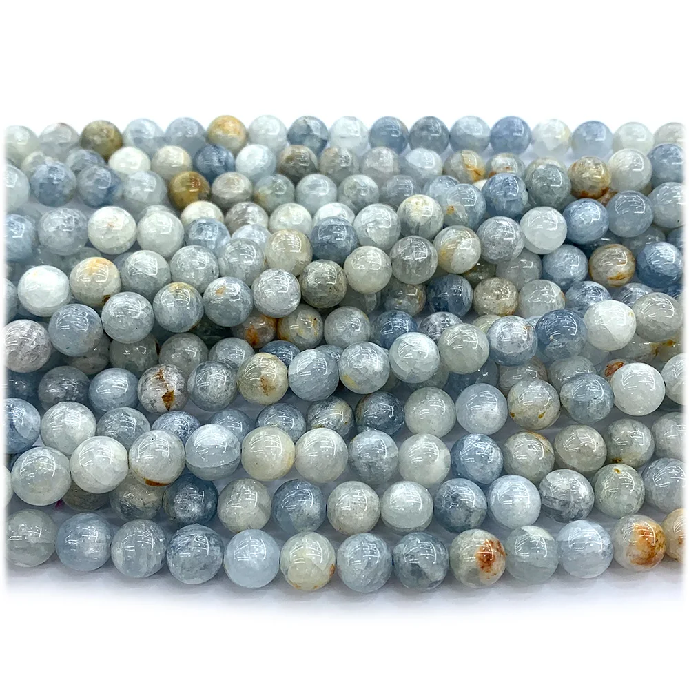 Veemake Natural Celestine Round Beads For Jewelry Making Stones Crystal Gemstones DIY Necklace Bracelets Earrings 08242