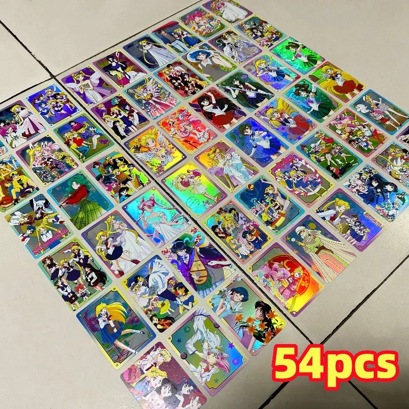 

54pcs/set Sailor Moon Original Painting Anime Peripheral Collection Card Tsukino Usagi Kino Makoto Aino Minako Diy Flash Card