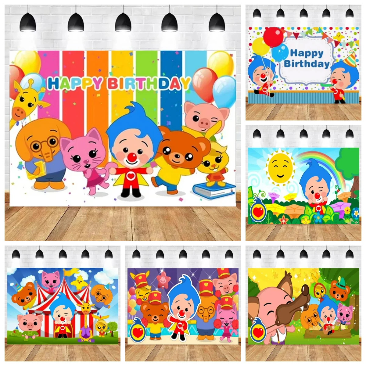 

Cartoon Cute Kid Birthday Party Decorations Background Circus Theme Baby Shower Banner Photography Backdrop Photo Booth Props