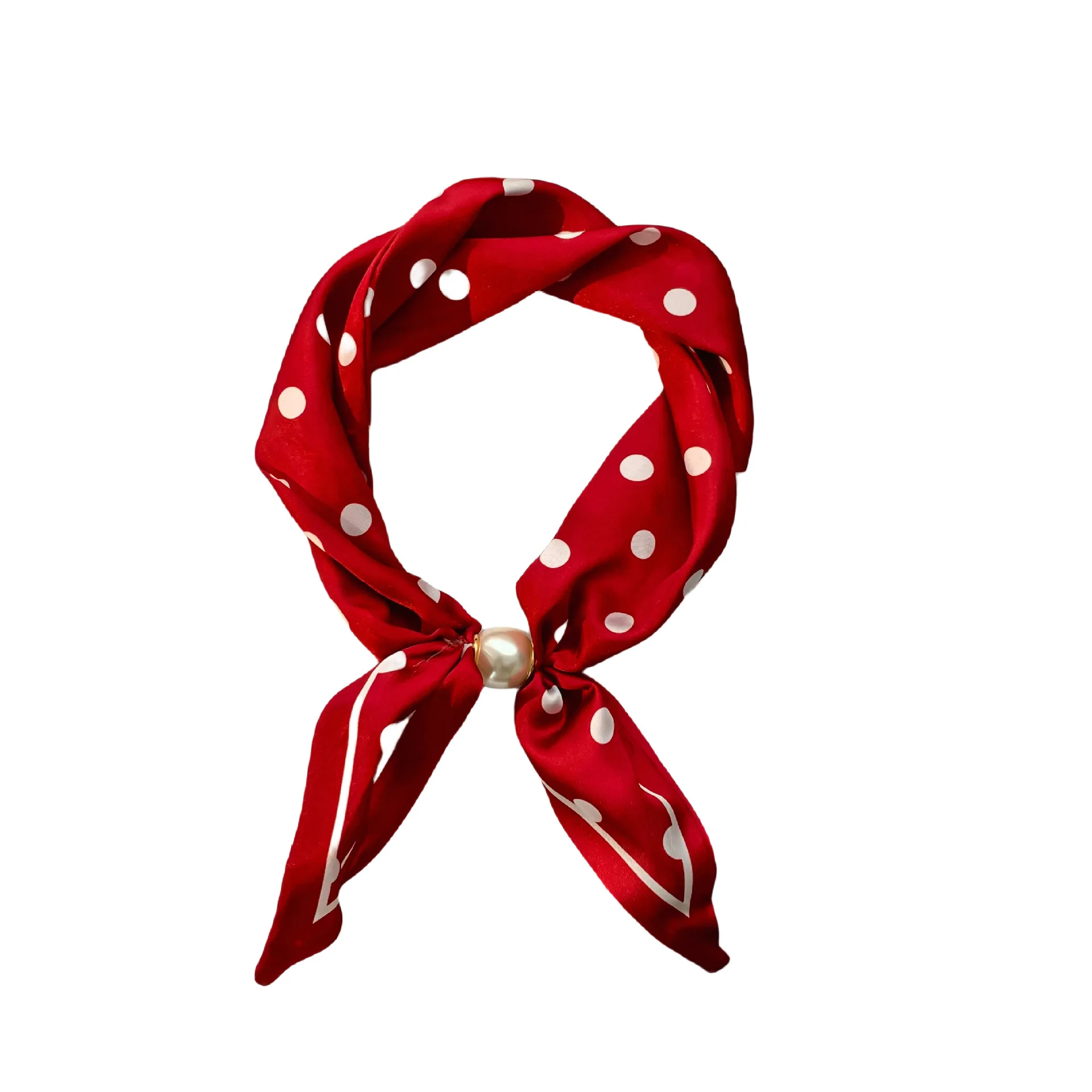 Cashew Flower zijden sjaal Moeiteloze sleutelbeenketting Nekwarmer met parelketting Sjaal met magnetische sluiting - afbeelding 2