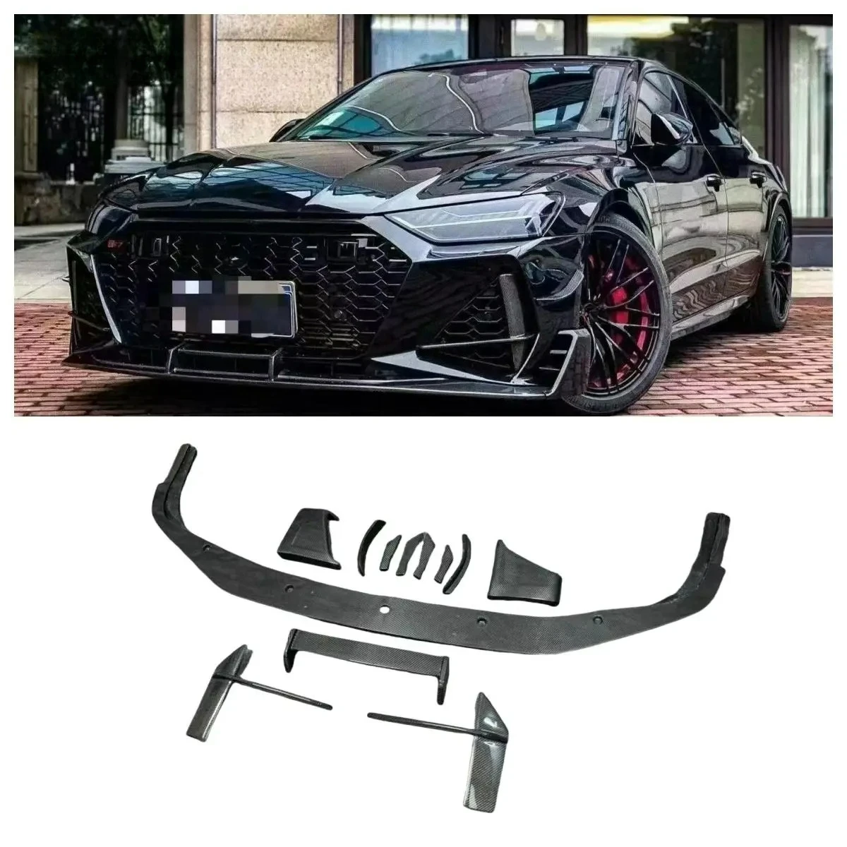 

RS7 Compatible ABT-Style Hot-Sale Carbon Fiber Front Lip & Bumper Splitter