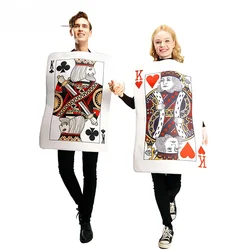 Couple King and Queen Card Costume Poker Cards Costume for Halloween fasching kostume kinder maid cosplay clothes disfraz cloth