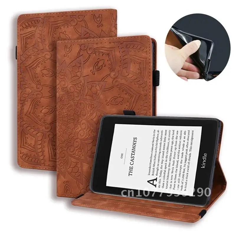 Case for Funda Kindle Paperwhite 11 Generation 2021 Embossed Leather Wallet Tablet Etui for Kindle Paperwhite 2021 Case 11th Gen