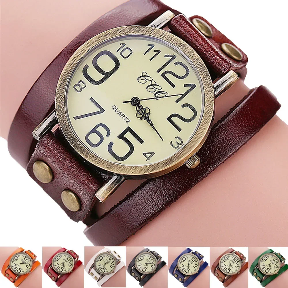 Luxury Brand Vintage Casual Cow Leather Bracelet Watch Women Leather WristWatch Classic Watches for Woman Relogio Feminino