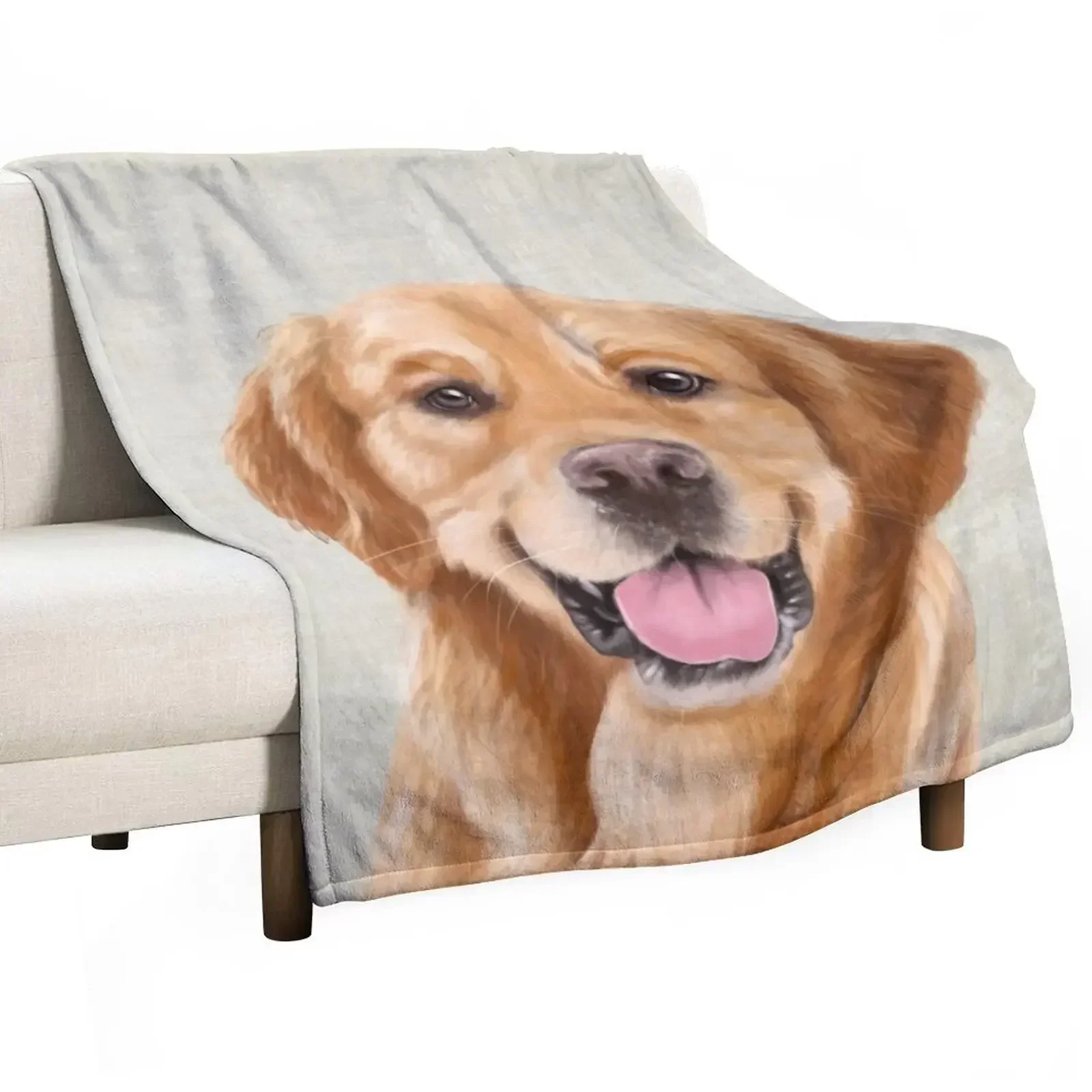 

Mr Golden Retriever Throw Blanket Travel Tourist Blankets