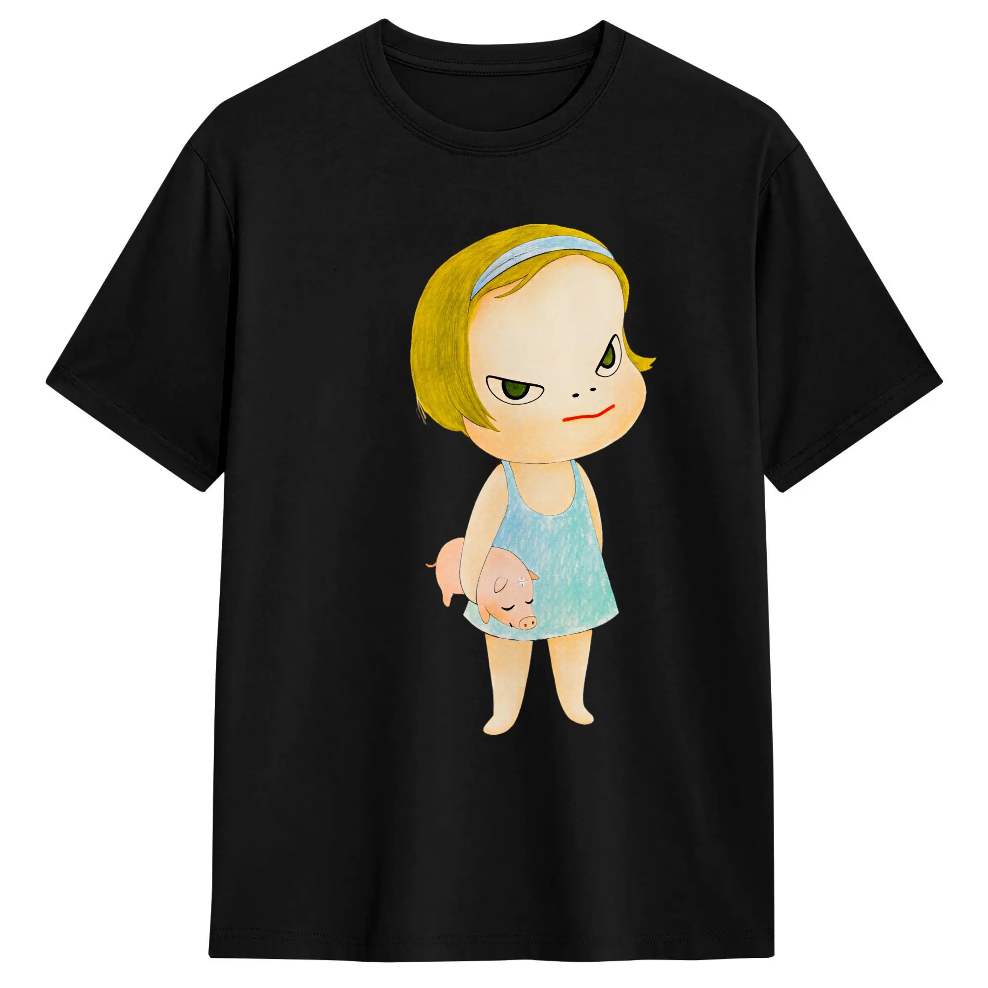 Men T-Shirt Yoshitomo Nara T-Shirts Fashion  Beach Tee Shirt Y2K Basic Cotton Clothing Plus Size 6XL