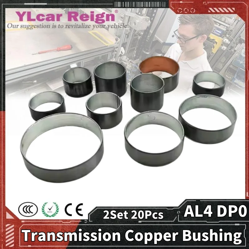 

DP0 AL4 DPO 2Set 20PCS Automatic Transmission Gearbox Copper Sleeve Bronze Bushing O Ring Sealing Kit For RENAULT PEUGEOT