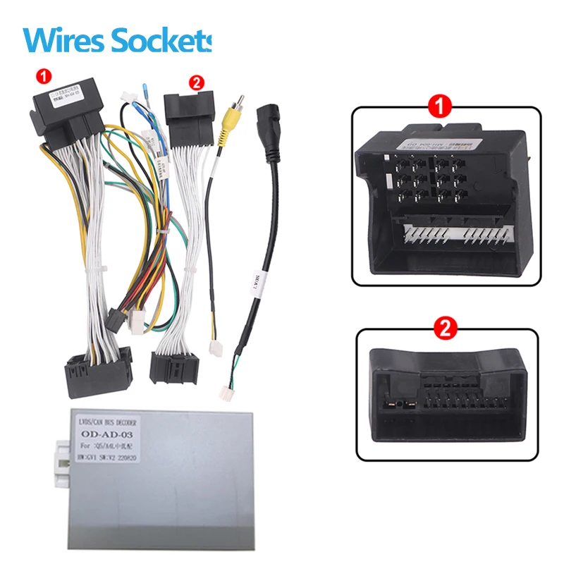 

Android Car Radio Canbus Box Decoder For Audi Q5 Q4L 2011-2018 16pin Stereo wiring harness power plug cable adapter