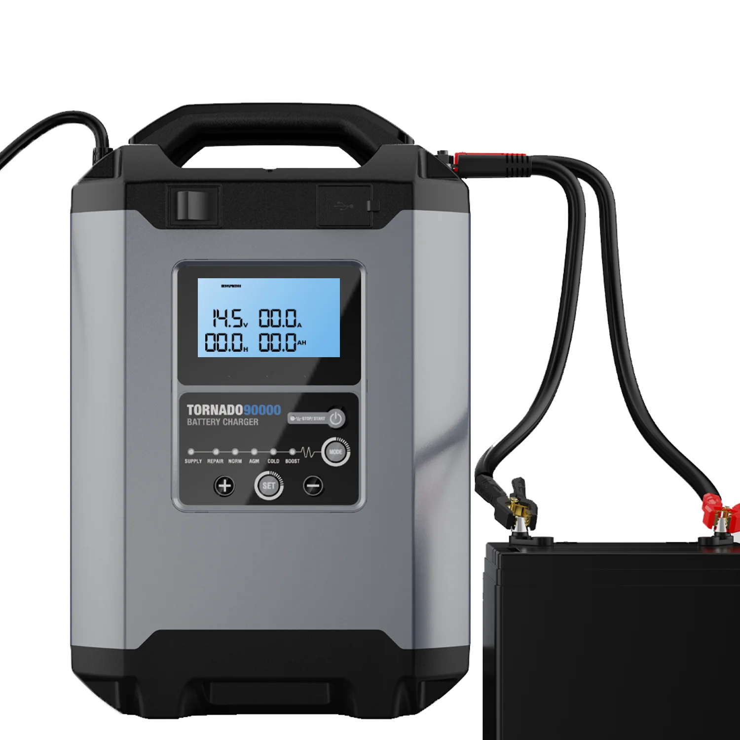 Tornado90000 T90A Intelligent Portable Lead Acid Automatic Smart 12v 24v Volt 12 v Auto Battery Charger for Car