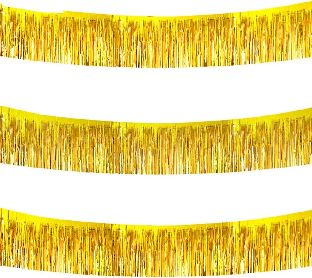 30x300CM Foil Fringe Garland Metallic Tinsel Streamers Banner Hanging for Parade Floats Birthday Wedding Christmas Party Decor