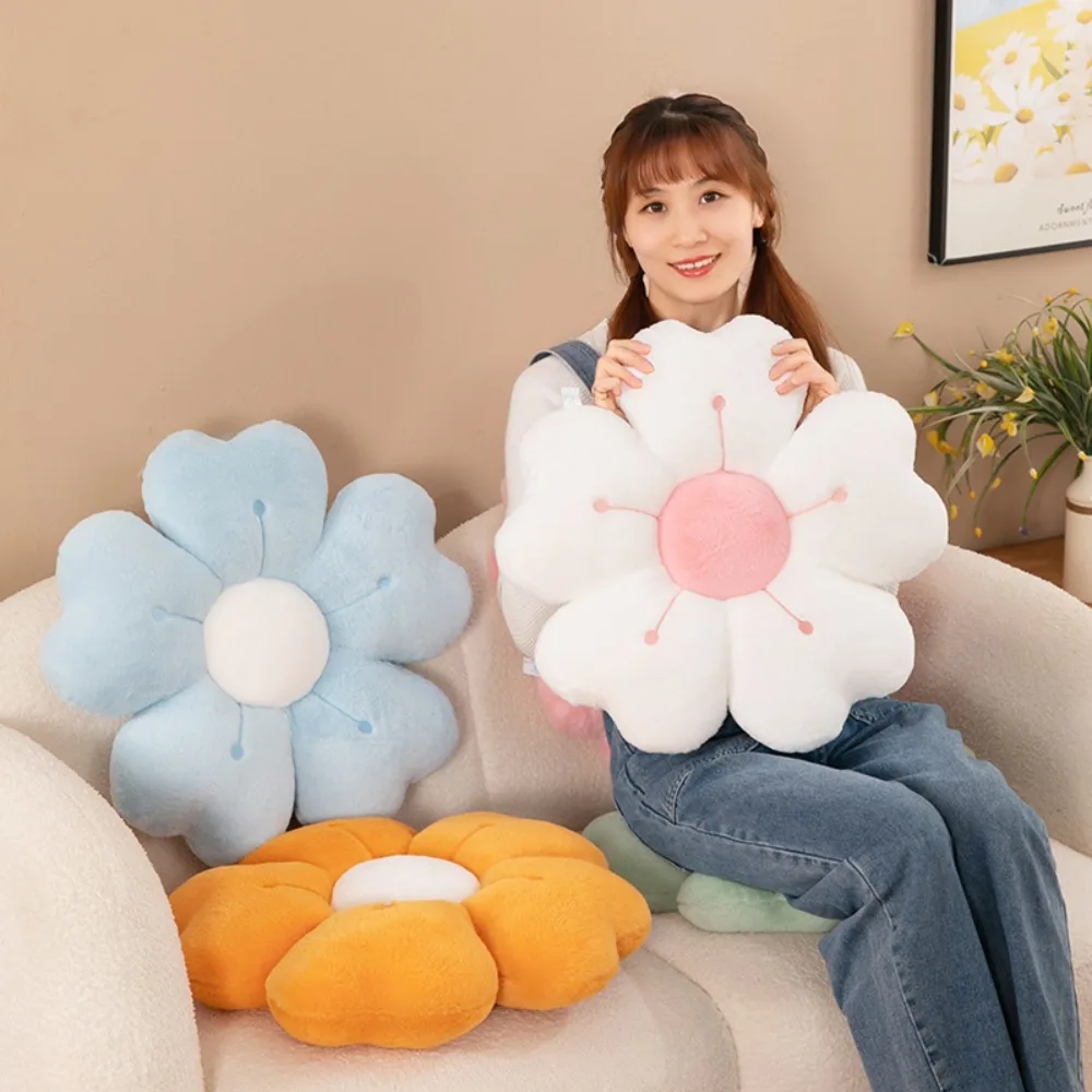 

Home Decoration Plush Cherry Blossom Pillow Flower Shaped Soft Chair Cushion Easy Rebound Thickened Seat Cushion Bedroom