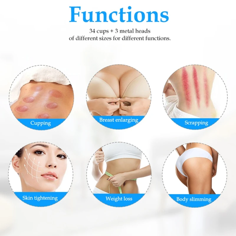 Vacuum Suction Cup Butt Lifting Therapy Machine Breast Enhancement Buttock Enlargement Pump Machine Body Shaping Beauty Device