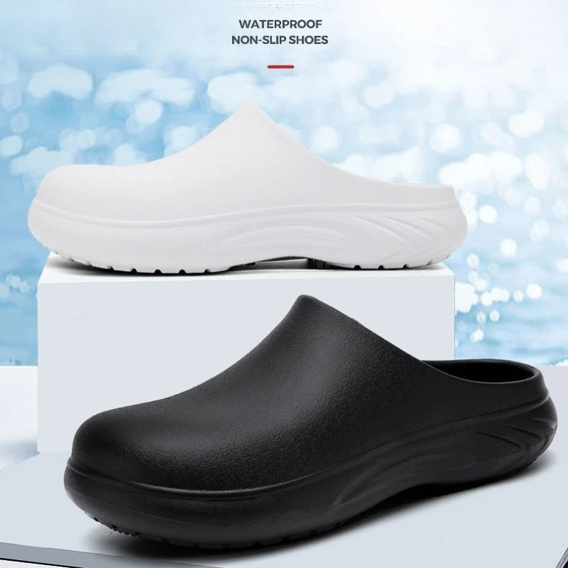 Safety Shoe Non-Slip Oil & Waterproof Work Shoes Soft & Thick Soles Wear-Resistant for Chefs Hospitals & Kitchens