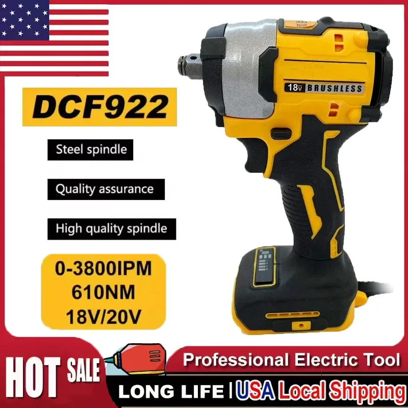 

Аккумуляторный ударный гайковерт DeWalt DCF922, 610 Н·м, бесщеточный, с большим крутящим моментом, регулируемой скоростью, 20В
