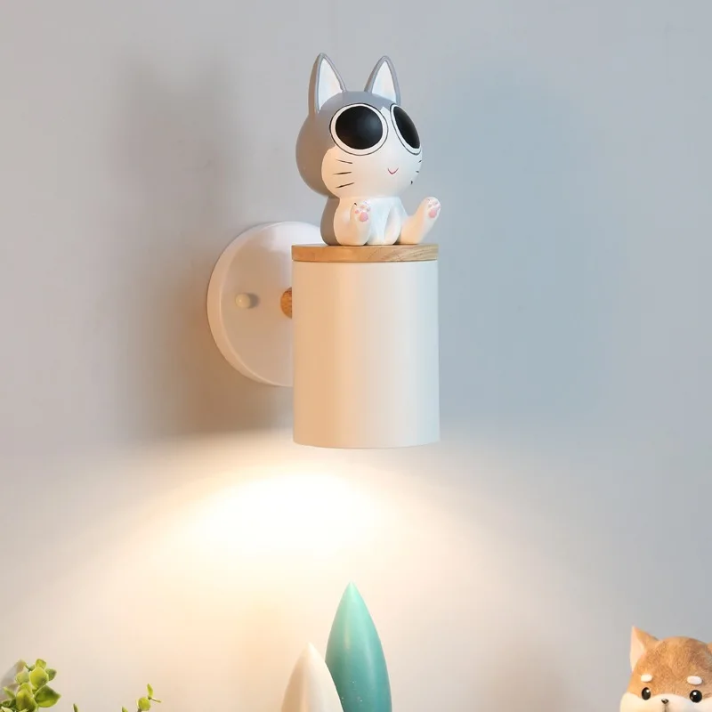 

Wall lamp creative cartoon kitten bedside lamp household personality children's