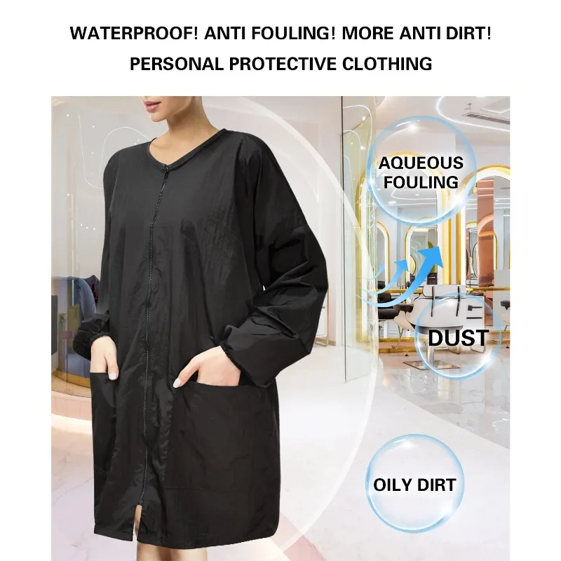 Jubah Potongan Rambut Dewasa Dapat Disesuaikan Tahan Air Jubah Tukang Cukur Penutup Jepret untuk Salon Penataan Pewarnaan Rambut Menggunakan Alat Penata Rambut Tahan Lama