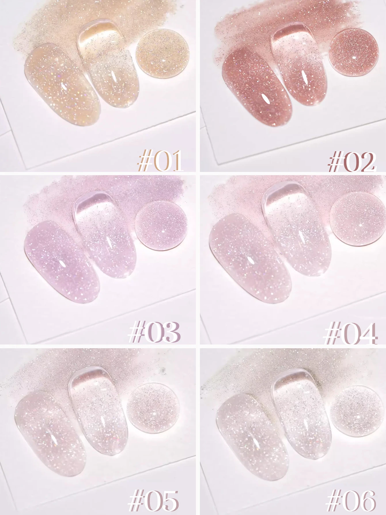 WS ฤดูใบไม้ร่วงและฤดูหนาวสไตล์ญี่ปุ่นอเนกประสงค์ Rock Sugar Glitter หักเพชรสีชมพูเจลเล็บเล็บ Art Home DIY