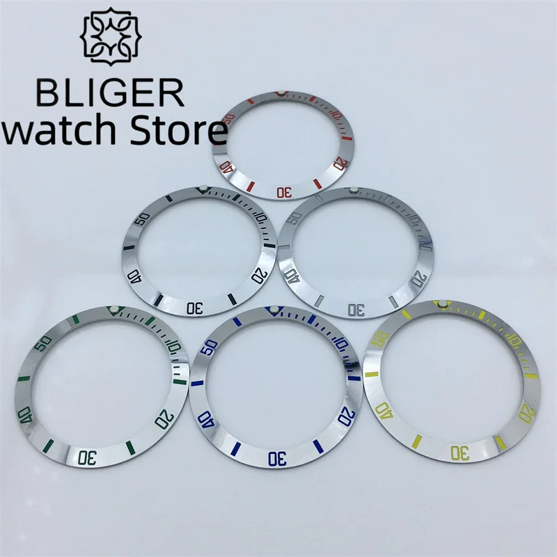 BLIGER Watch Bezel 38mm*30.6mm Aluminum Watch Bezel Insert  Fit 40mm Watch Case Accessories