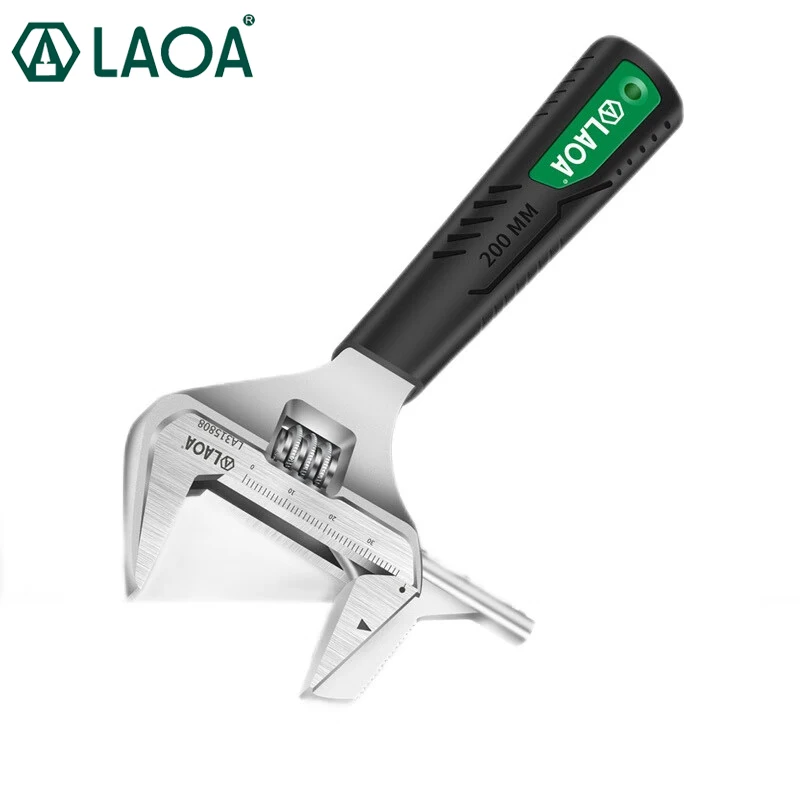 LAOA Monkey Wrench Large Opening Dual-Use Twist Screws Small Mini Adjustable Pipe Spanner Hand Tools Made in Taiwan