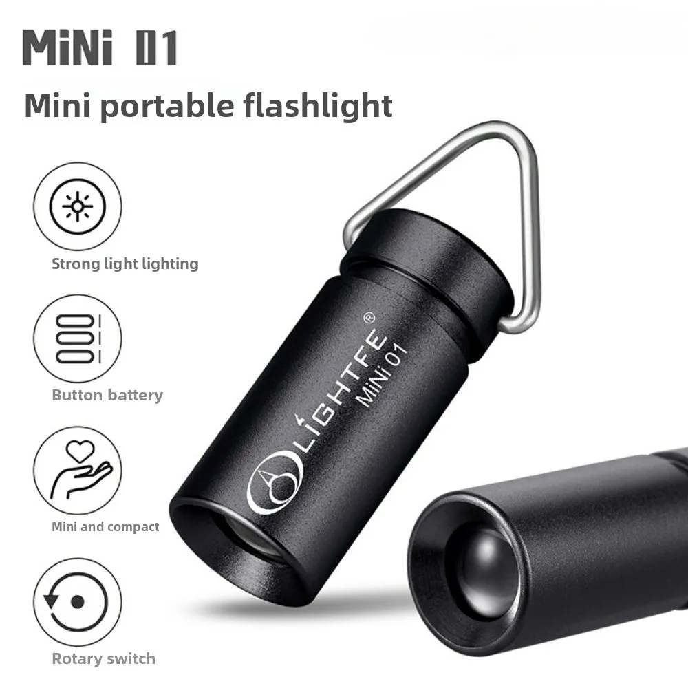 مصباح يدوي صغير LED فائق السطوع، سلسلة مفاتيح من الفولاذ المقاوم للصدأ، شعلة صغيرة محمولة مقاومة للماء بحجم الجيب #1